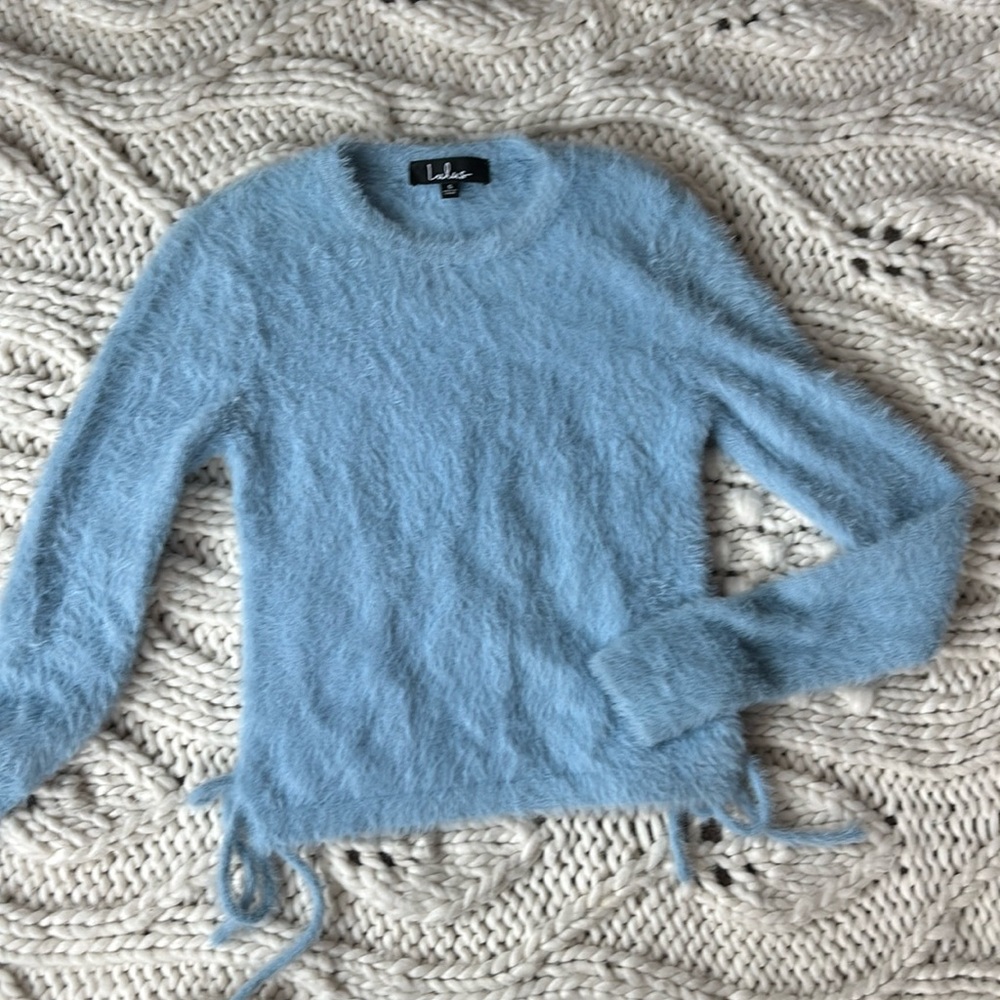 Monster Fur Fuzzy Blue Pullover Sweater